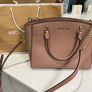 NWOT Michael Kors Ellis Leather Satchel Handbag